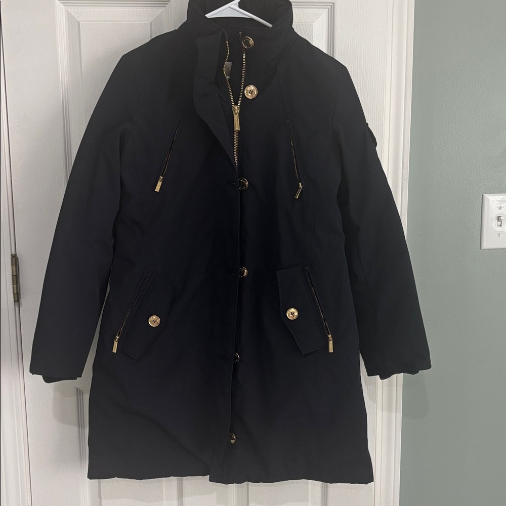 Michael Kors Navy Parka w/gold details